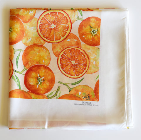 silk scarf with oranges