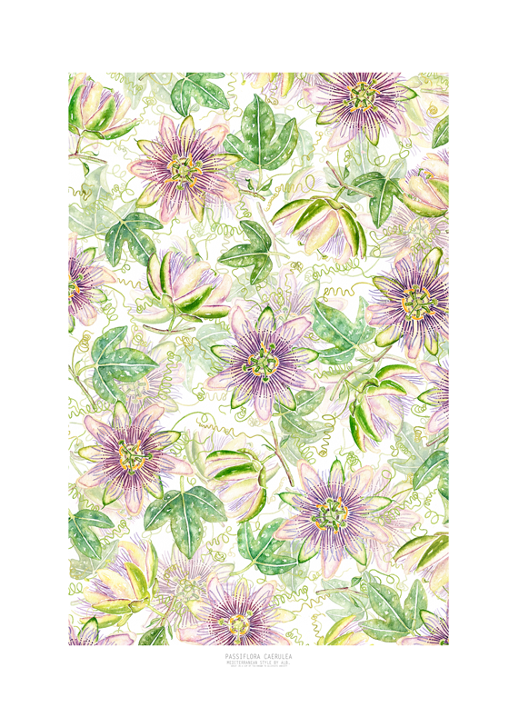 passion flower wall art 