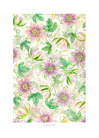 passion flower wall art 